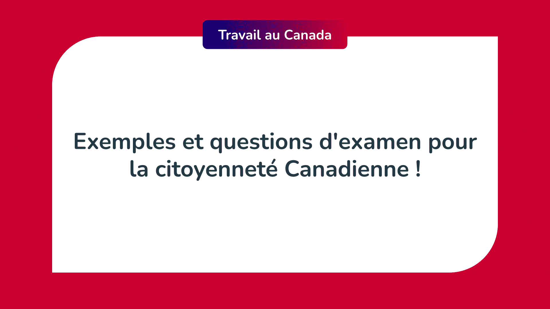 Question citoyenneté Canadienne