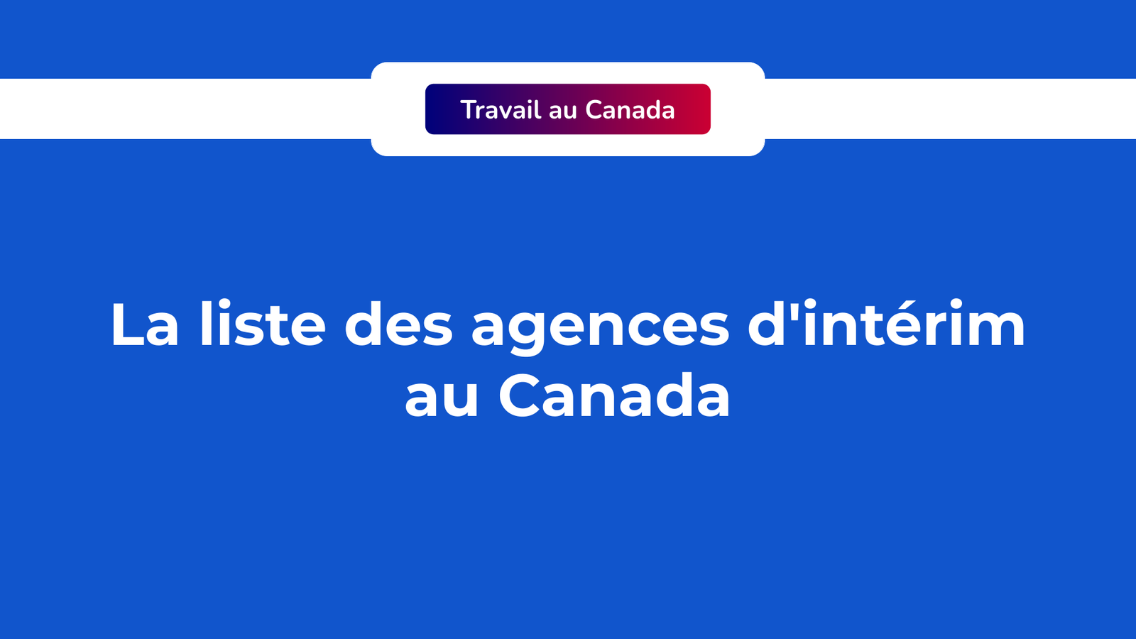Agences Intérim Canada